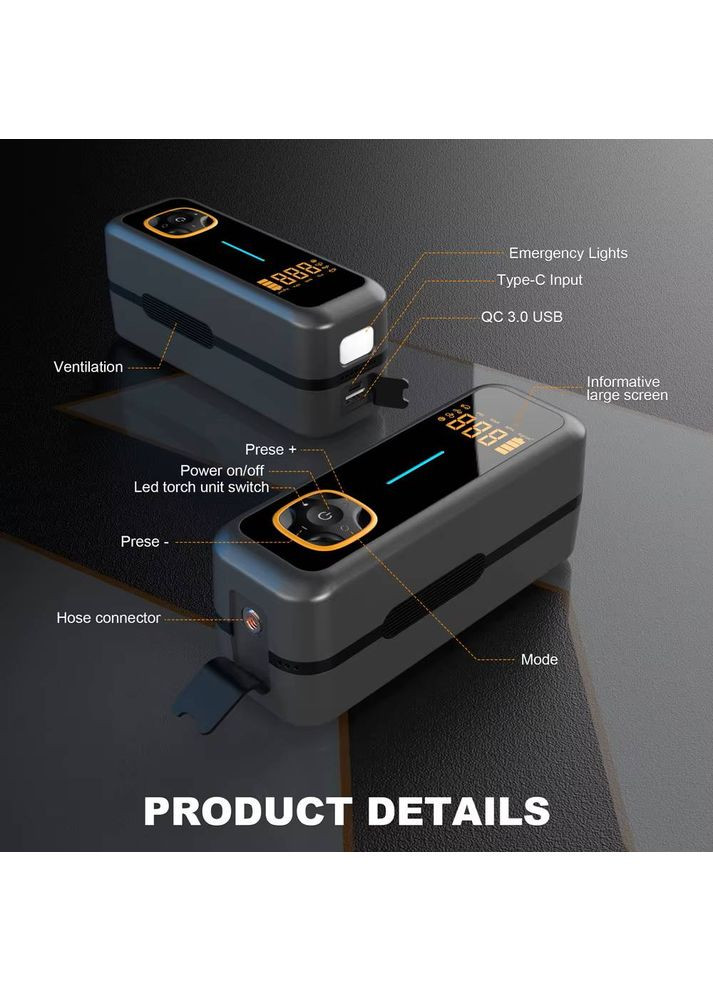 Автомобильный компрессор LCY80 (10,3 атм, 10000mAh, powerbank) (1382) iBoost (362410158)