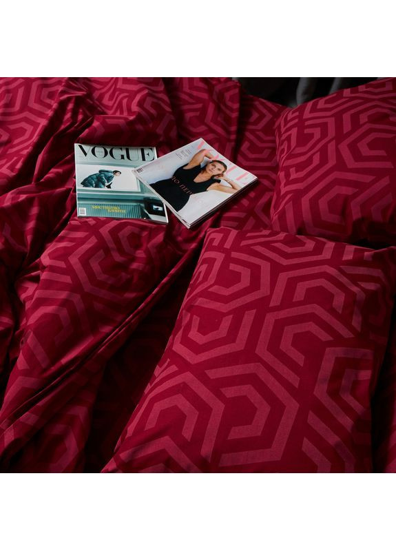 Комплект постельного белья Бязь Gold Люкс «» Полуторный 143х210 наволочки 2х40х60 (MS-820006105) Moon&Star Burgundy Charm (356116386)