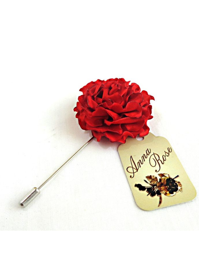 Бутоньєрка квітка ручної роботи на піджак"Червона гвоздика" No Brand (349842947)