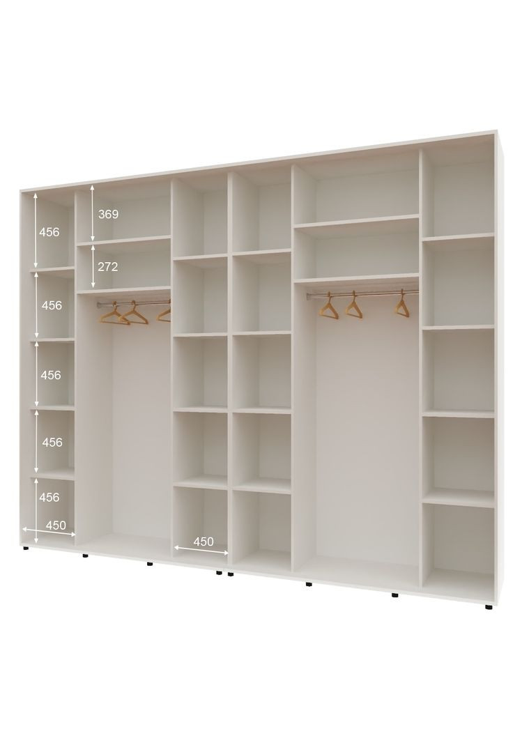 Шафа-купе чотиридверна 300*60*240 см Білий 4 двері Дзеркало Максі Комфорт Меблі (360455776)