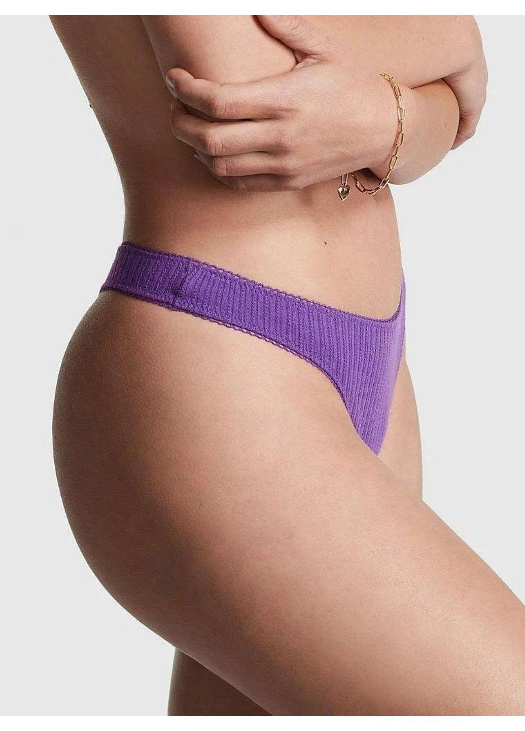 Трусики-стрінги жіночі PINK фіолетові M Victoria's Secret (316659262)
