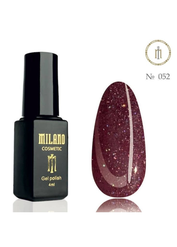 Гель лак для нігтів рожевий голографік №052 Milano 4 мл (316702534)