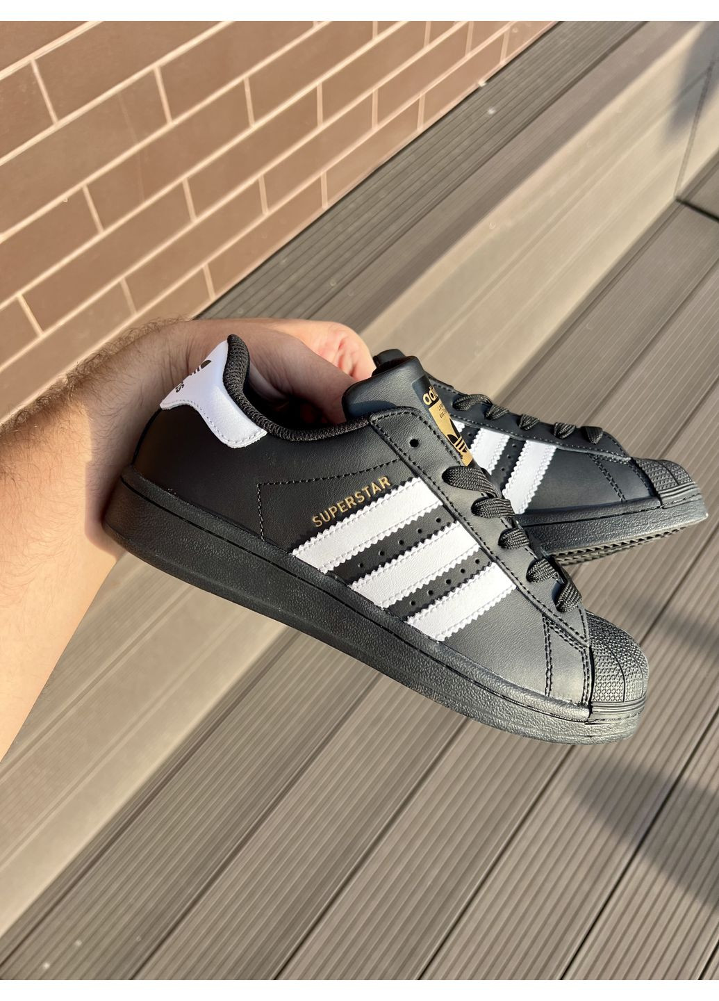 Черные демисезонные кроссовки мужские adidas superstar black адидас суперстар No Brand