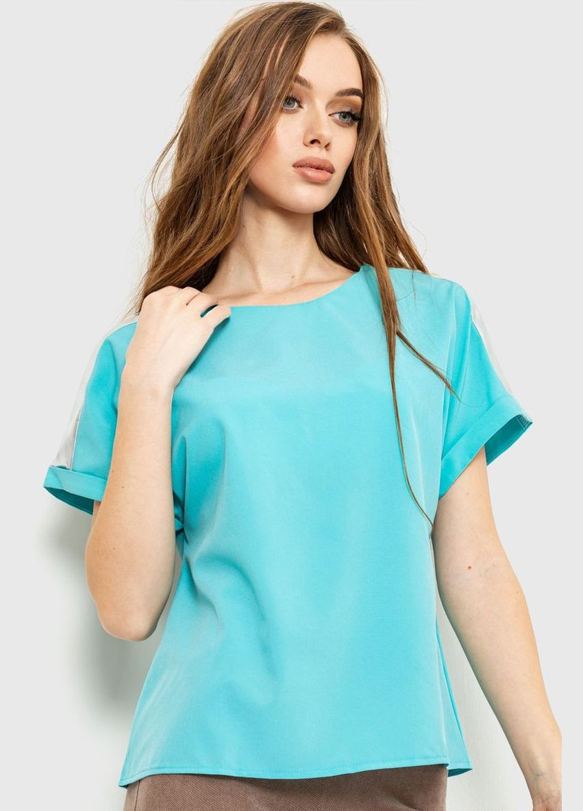 Мятная блуза повседневная, цвет светло-сиреневый, Ager