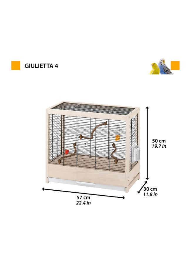 Деревянная клетка для канареек и других маленьких экзотических птиц Giulietta 4 57x30x50 см 8010690119519 Ferplast (266274420)