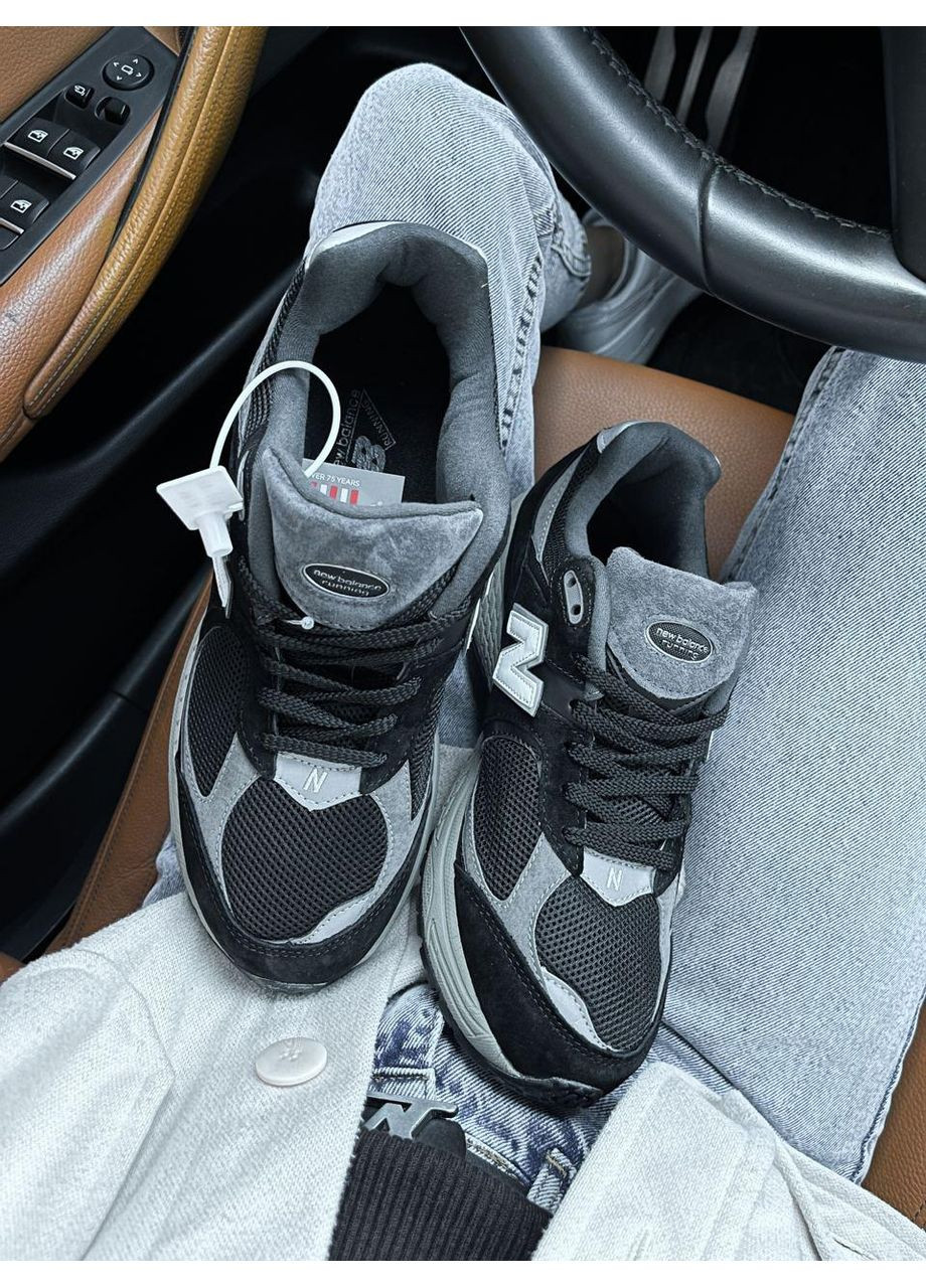 КРОССОВКИ ЖЕНСКИЕ NEW BALANCE 2002R BLACK WHITE НЬЮ БЕЛАНС 2002R No Brand чёрные демисезоны (367174732)