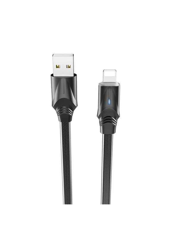 Кабель BU12 USB to iP, 2.4A, 1.2m, silicone, zinc connectors, light indicator, Black (6931474715630) Borofone BU12 Synergy (361346620)