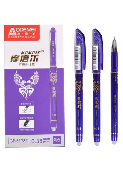 Ручка гелевая "пиши-стирай" фиолетовая, 0.38 мм (GP-3176) No Brand (342416324)
