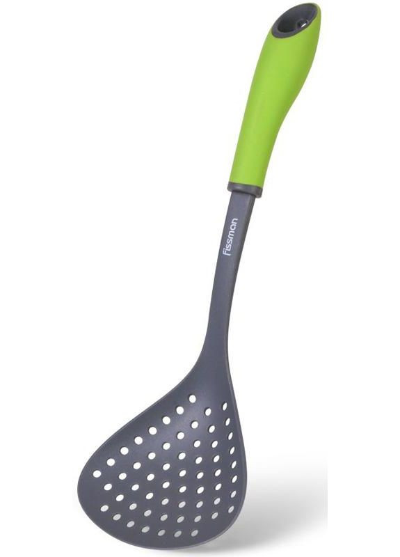 Шумівка нейлонова 35см із силіконовою ручкою для кухні кухонний інструмент для смаження Fissman (368977918)