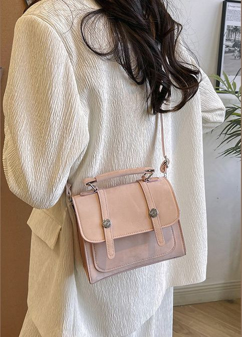 Жіноча сумка 9648 крос-боді рожева No Brand (303323099)