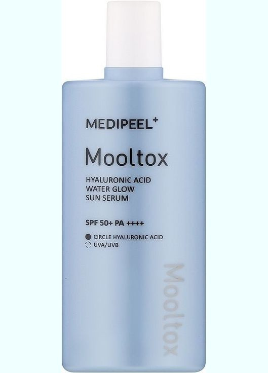 Medi-Peel Зволожуюча сонцезахисна сироватка для обличчя 52 мл Medi Peel Hyaluronic Acid Mooltox Water Glow Sun Serum SPF 50+ PA++++ — Крем, Південна Корея (327876355)