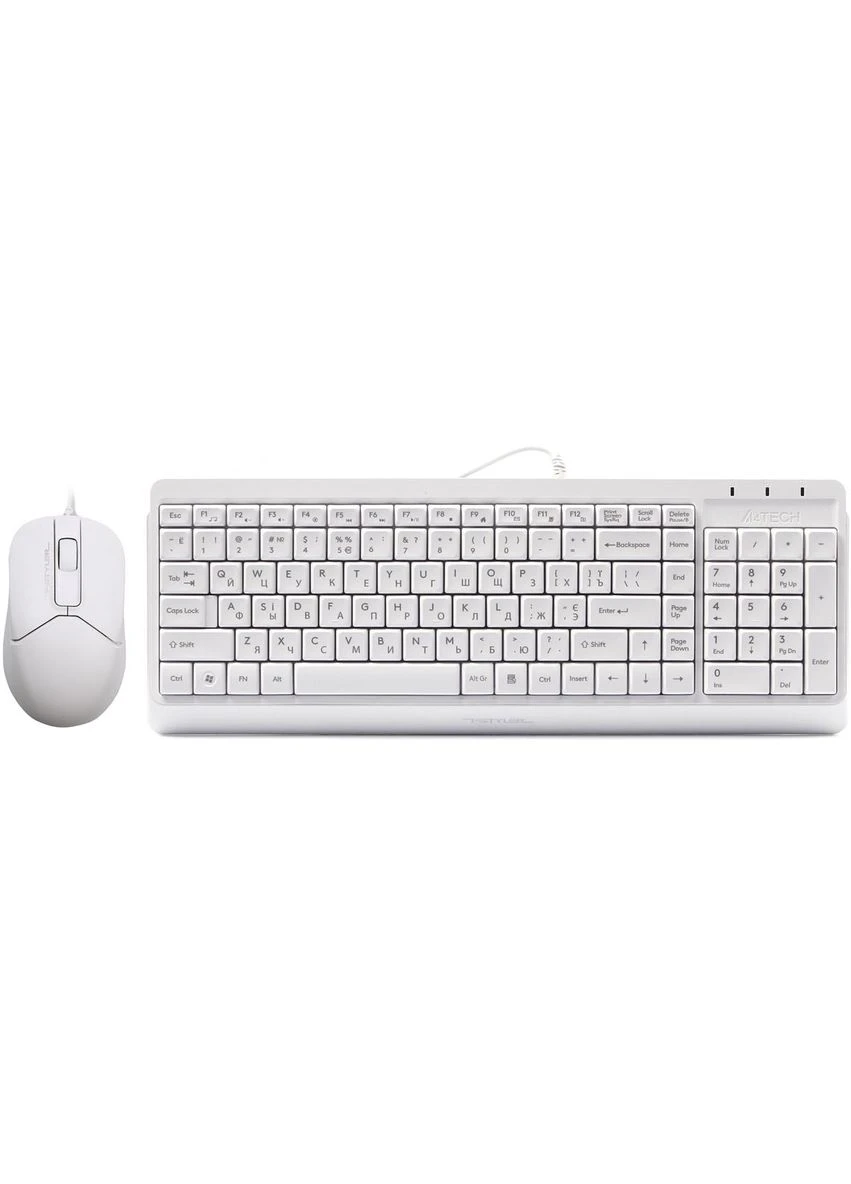Комплект (клавіатура, миша) F1512 White A4Tech (371633217)