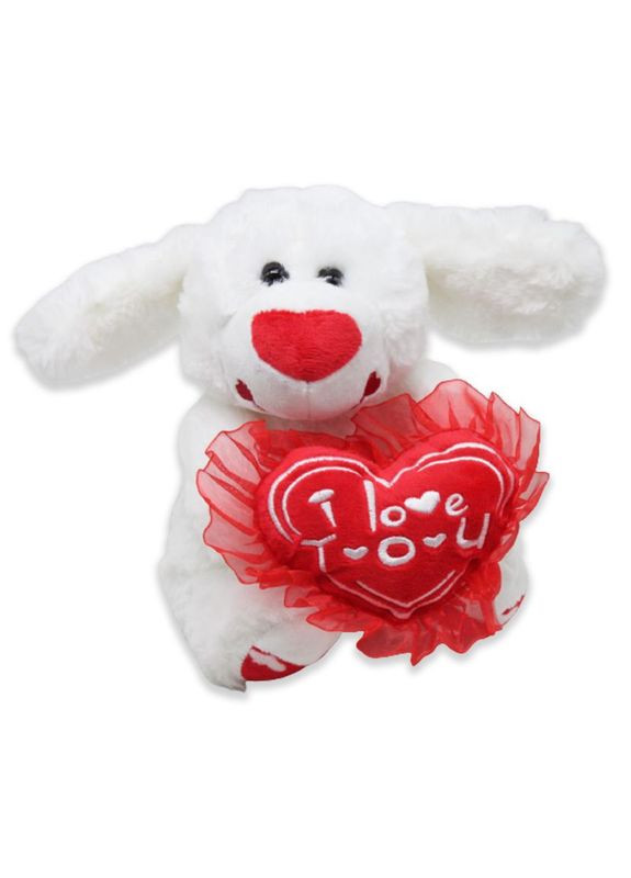М'яка іграшка "Собачка з серцем", біла MIC (290109577)