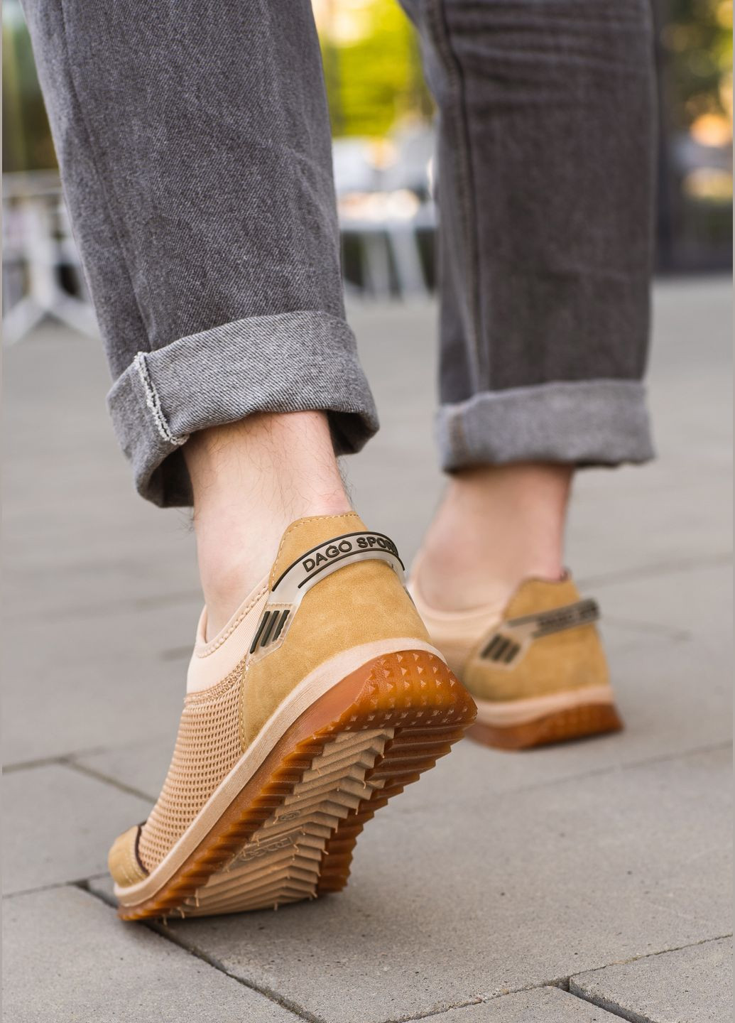 Сліпони чоловічі з сіткою бежеві (2501 беж) Dago (325542128)