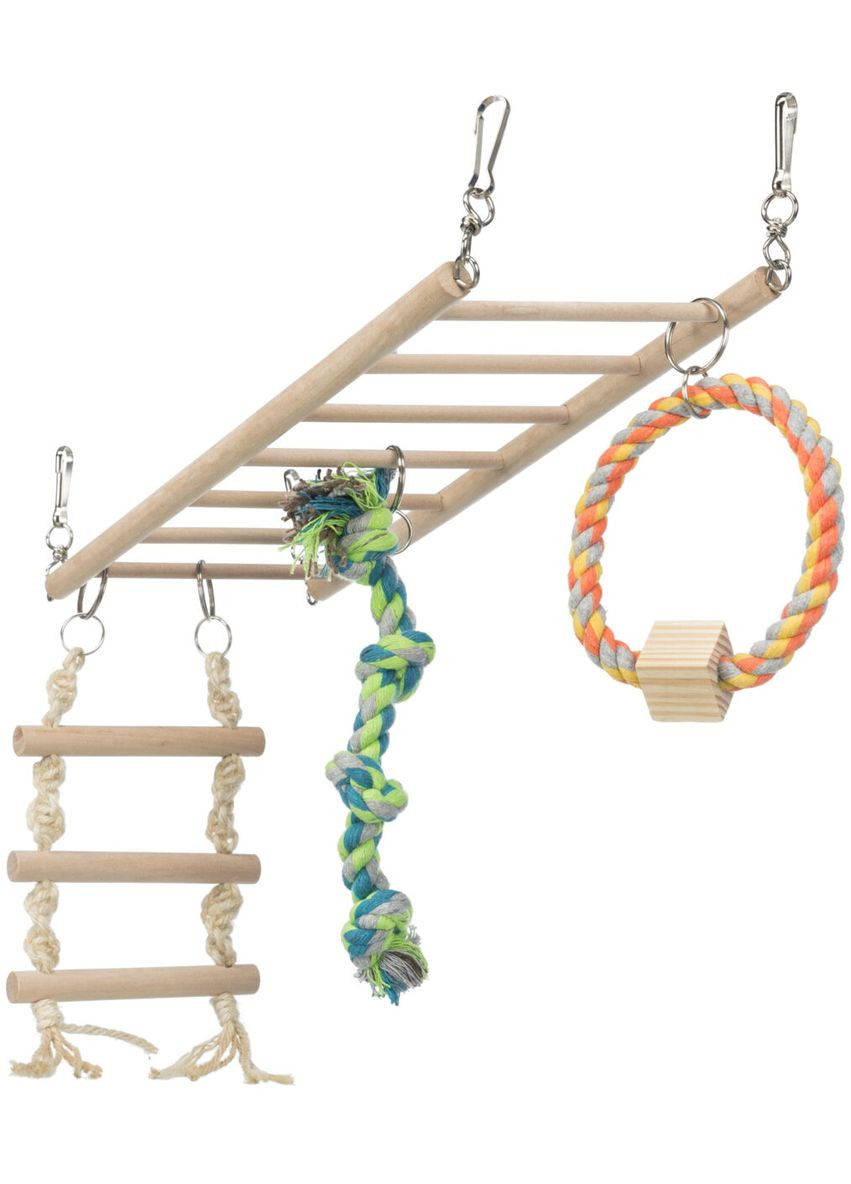 Игрушка деревянный подвесной с канатами для грызунов Мост 29х25х9 см Бежевый (4011905062747) Trixie (315598943)