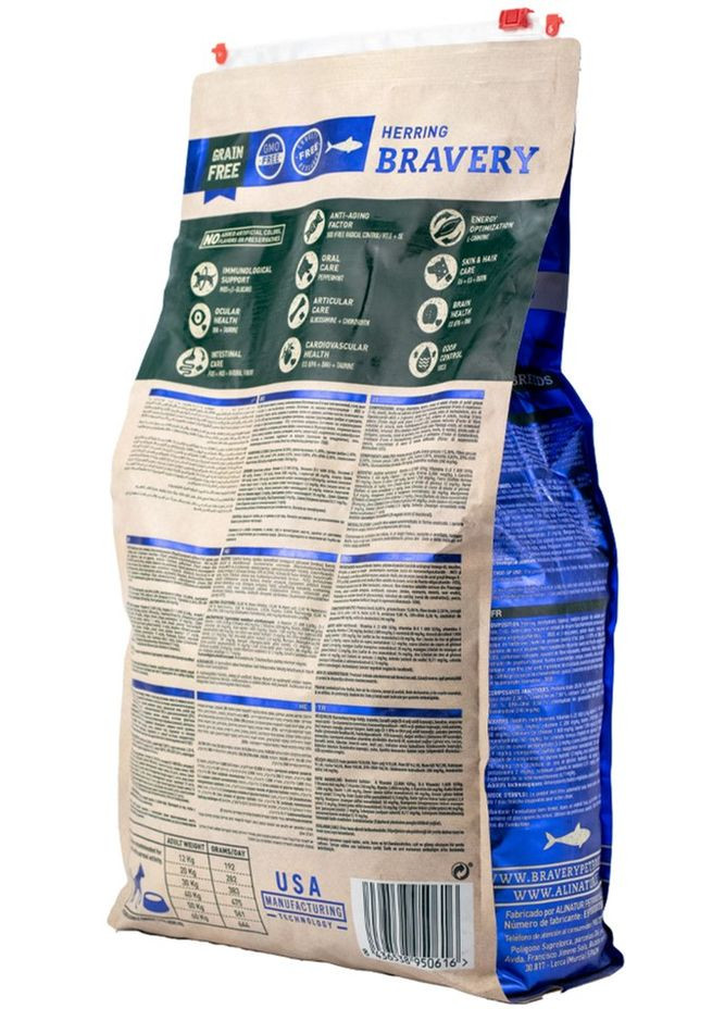 Сухий корм Herring Large/Medium Adult для дорослих собак середніх та великих порід з оселедцем 4 кг (8436538950616) Bravery (315867893)