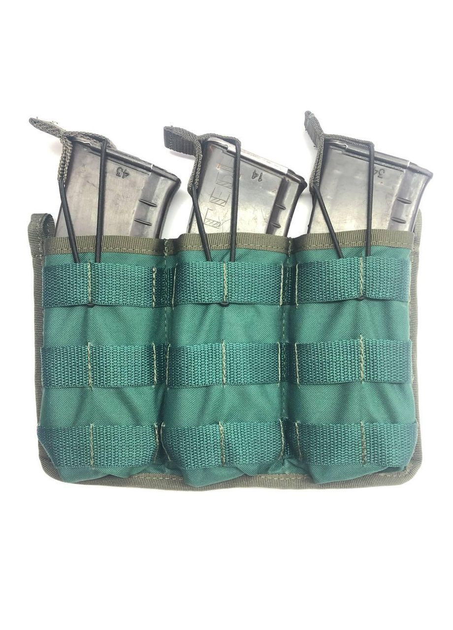 Підсумок відкритий під магазини АК на 3 шт. чорний з системою MOLLE No Brand (301510823)