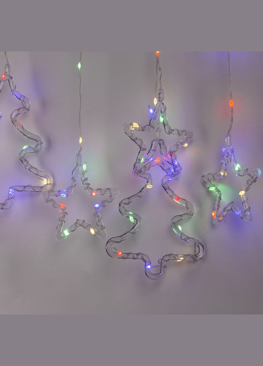 Гирлянда штора светодиодная GarlandoPro звезда и елка 120LED 3х0,9м 8 режимов 1733069ML Garlando (353505051)