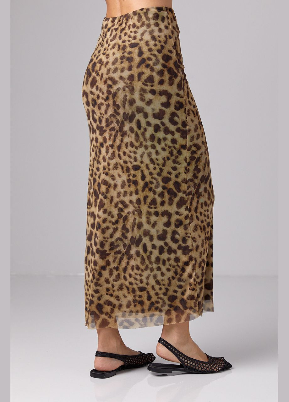 Довга спідниця леопардова з сітки Lurex (295185298)