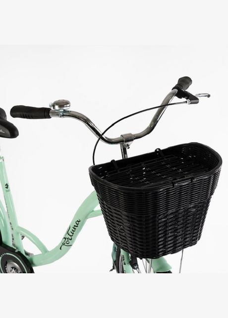 Велосипед міський 28" Fortuna, одношвидкісний, сталева рама 20`", корзина, багажник. Turquoise (162952) Corso (340909645)