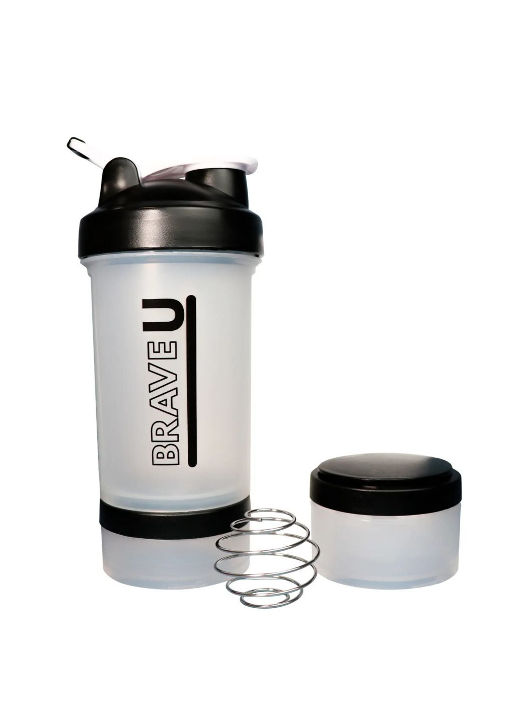 Shaker with containers 3 in 1 - 600ml Transparent спортивный шейкер Brave U (282962575)