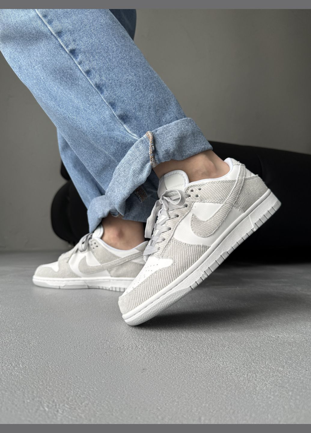Кросівки жіночі Nike SB Dunk Low Grey White | Найк СБ Данк сірі No Brand сірі демісезони (342080208)