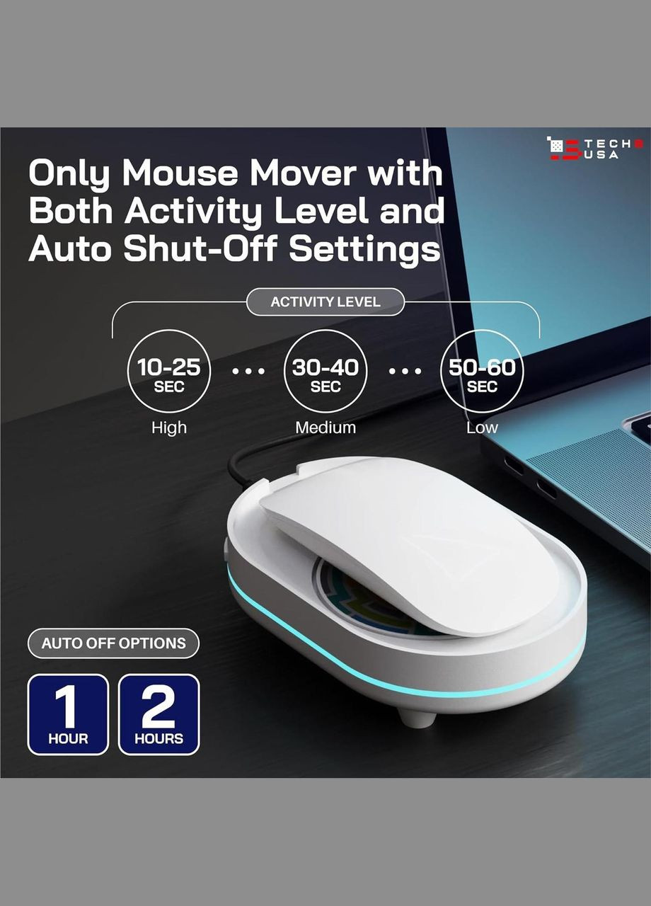 Вигглер кликер шейкер симулятор для мыши TECH8 USA Undetectable Mouse Mover, Mouse Jiggler, 3D Hologram Design "Glass" Microsoft (315696444)