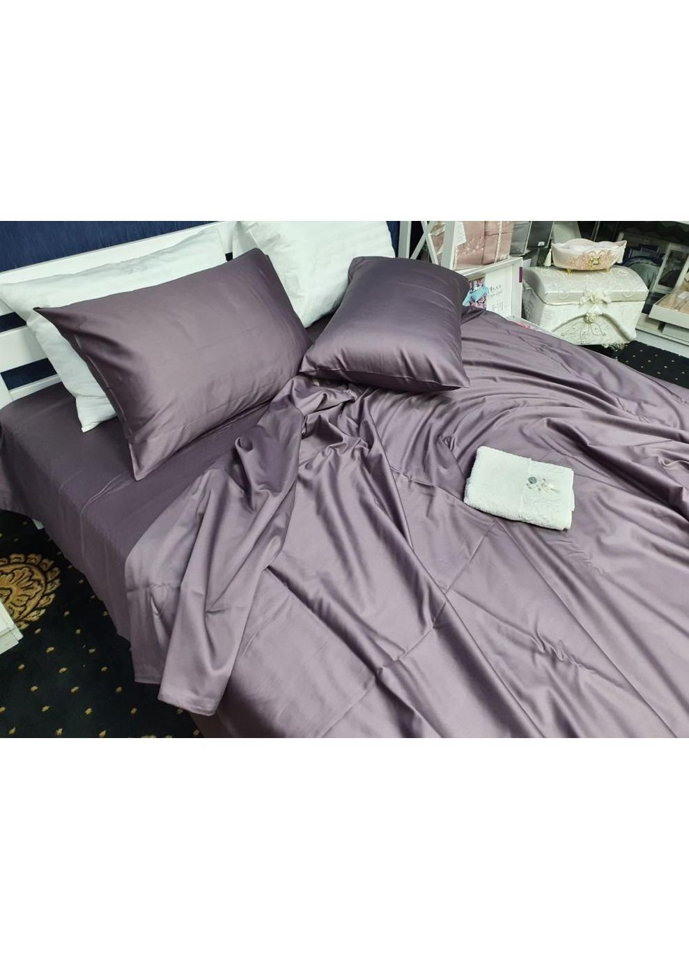 Постільна білизна Фіолетовий(321), сатин PREMIUM Евро розмір, наволочки 50/70 No Brand (363190810)