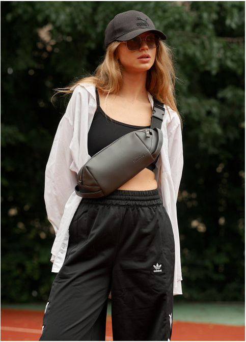 Женская сумка на пояс бананка Holster MSH графиттовая с перфорацией (SKU_87113009-VS) Sambag (302450300)