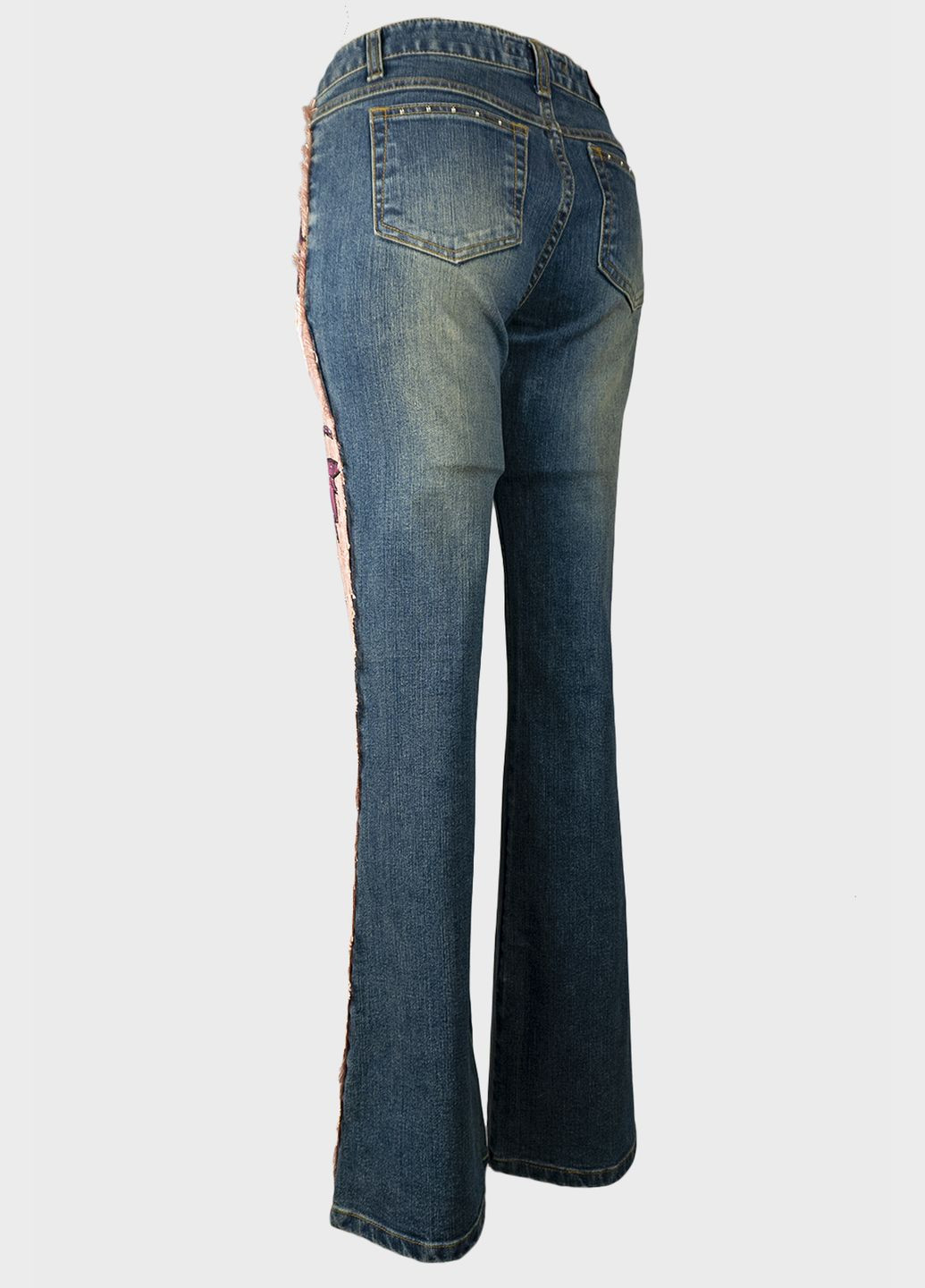 Женские винтажные клешеные джинсы S-1665 Синий Tantra - (272797652)