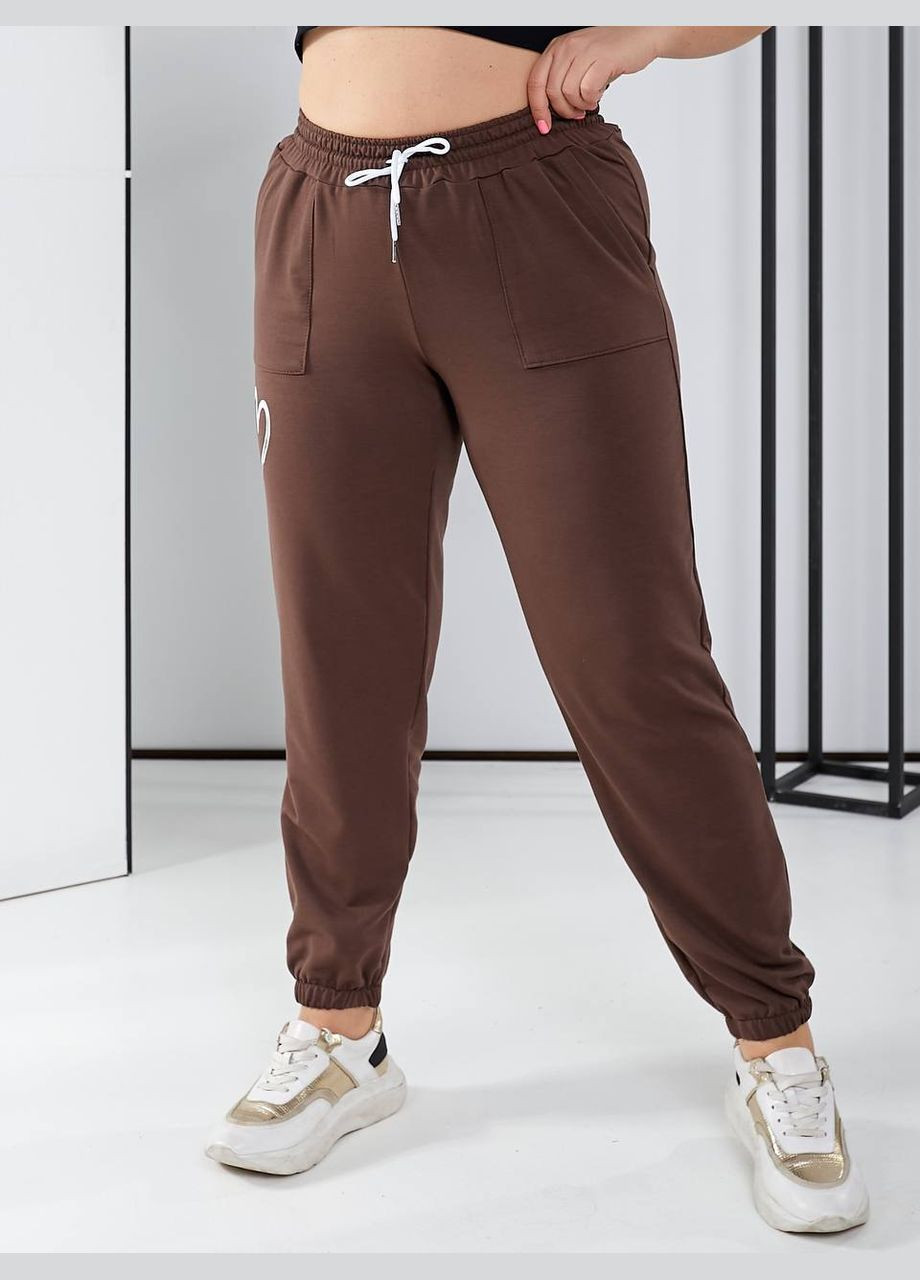 Женские брюки цвет шоколад р.50/52 450093 New Trend (282434798)