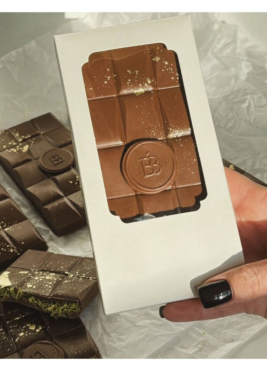 Крафтова дубайська шоколадка з фісташковою пастою та катаіфі - berrybar_zt 130г No Brand (352767676)