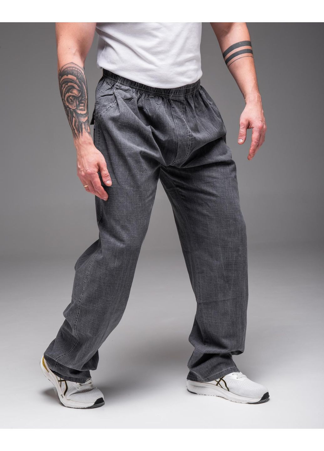 Темно-серые повседневный демисезонные прямые брюки No Brand