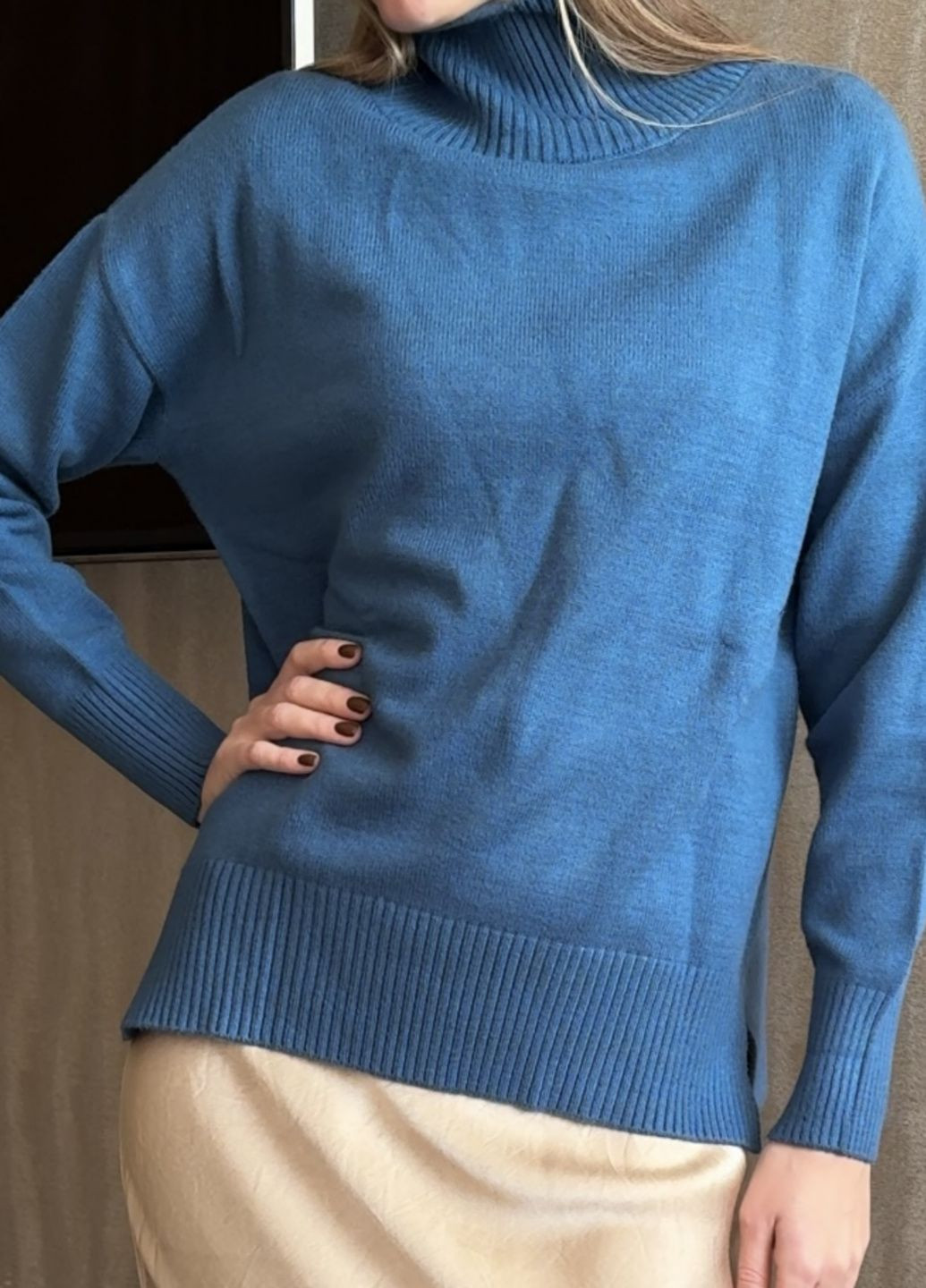 Синій зимовий светр жіночий аквамарин jinjiaxian s-м синій пуловер No Brand
