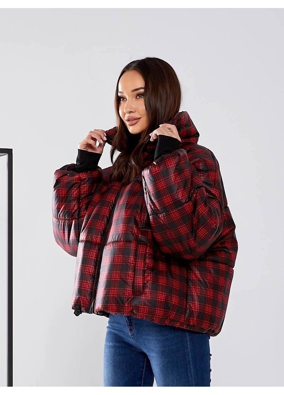 Темно-красная зимняя куртка женская пиле-водо отталкивающая Style Point