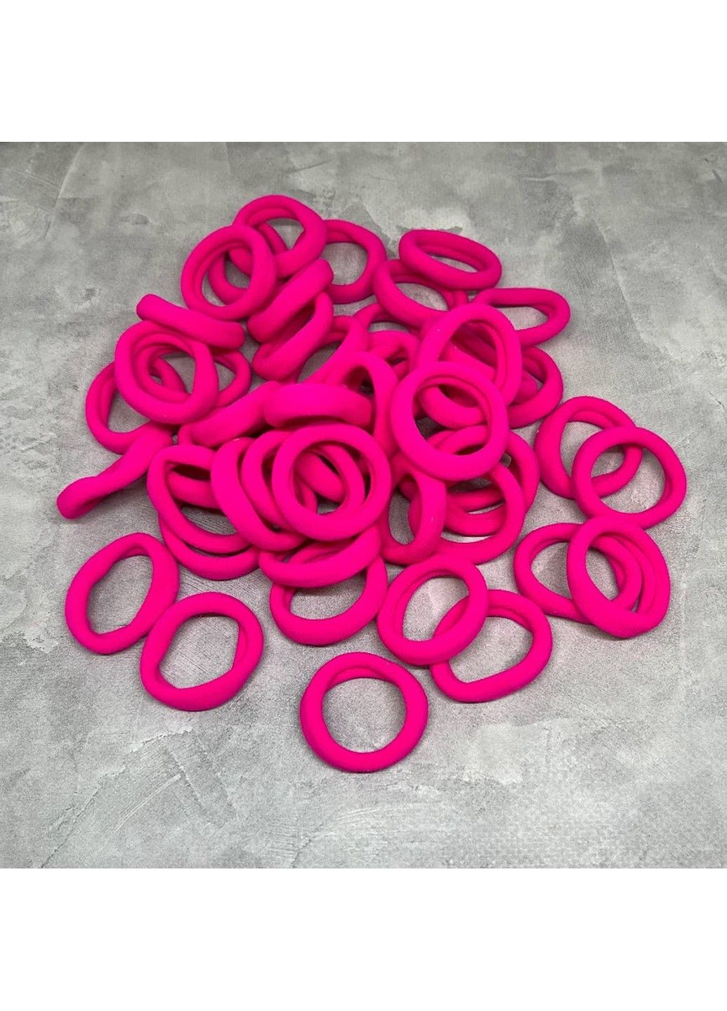 Набір гумок для волосся ø 4 см, колір- рожевий (Барбі), арт 016166, упаковка 25 шт No Brand (358931106)