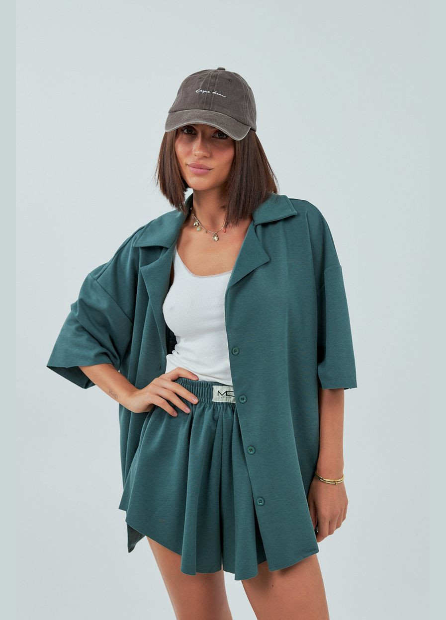 Трикотажний костюм з шортами та сорочкою Lurex (339433449)