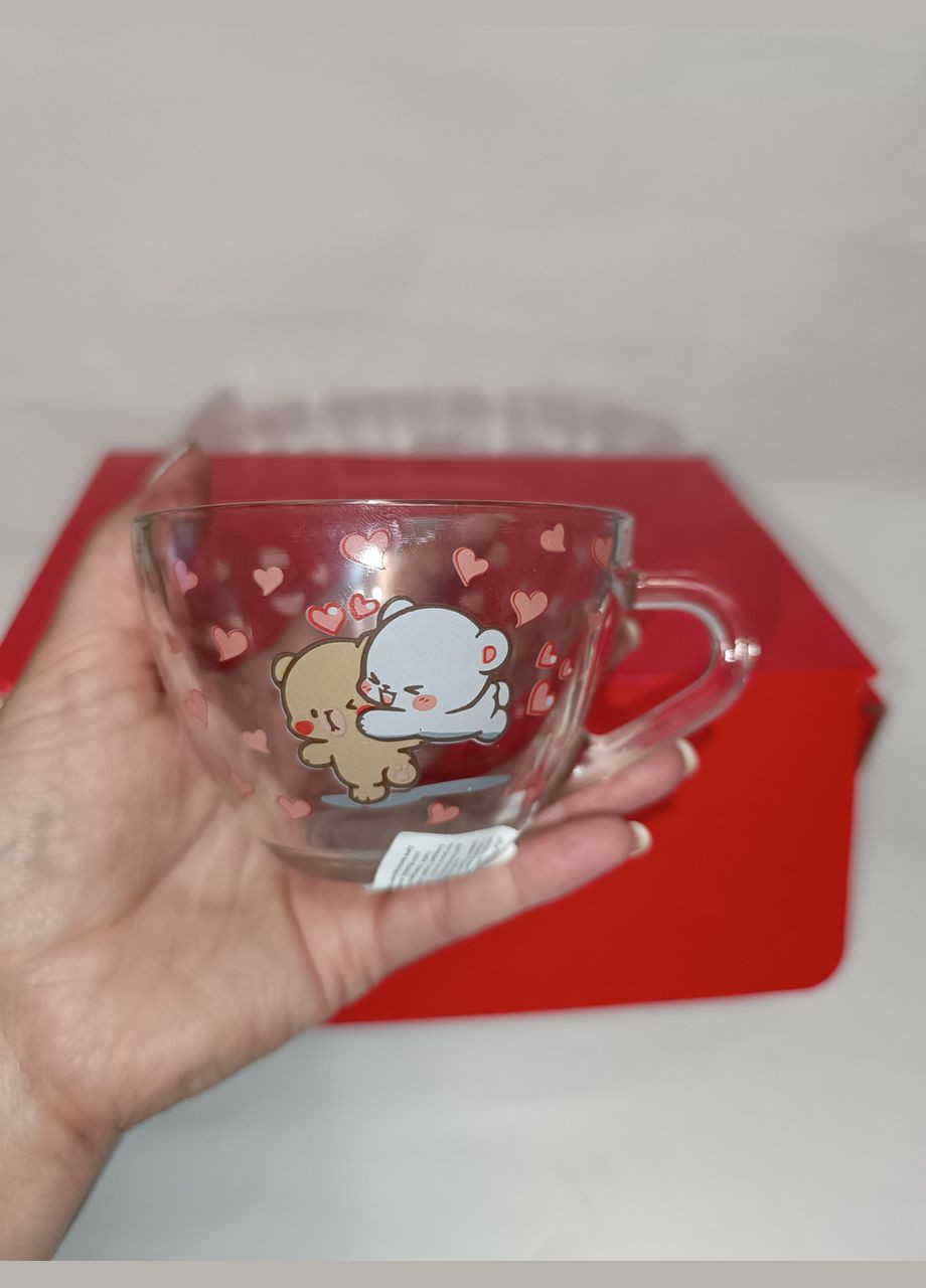 Набор чашек стеклянных Bears Love 230 мл 2 шт. Ecomo (342065627)