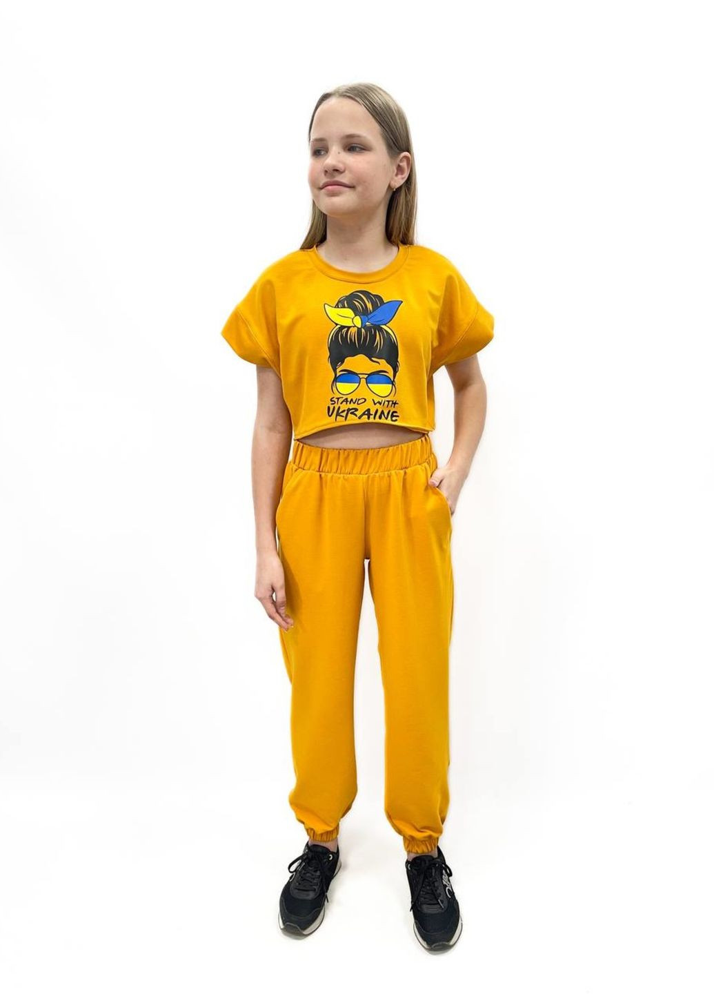 Жовтий літній костюм літній двійка Madlen
