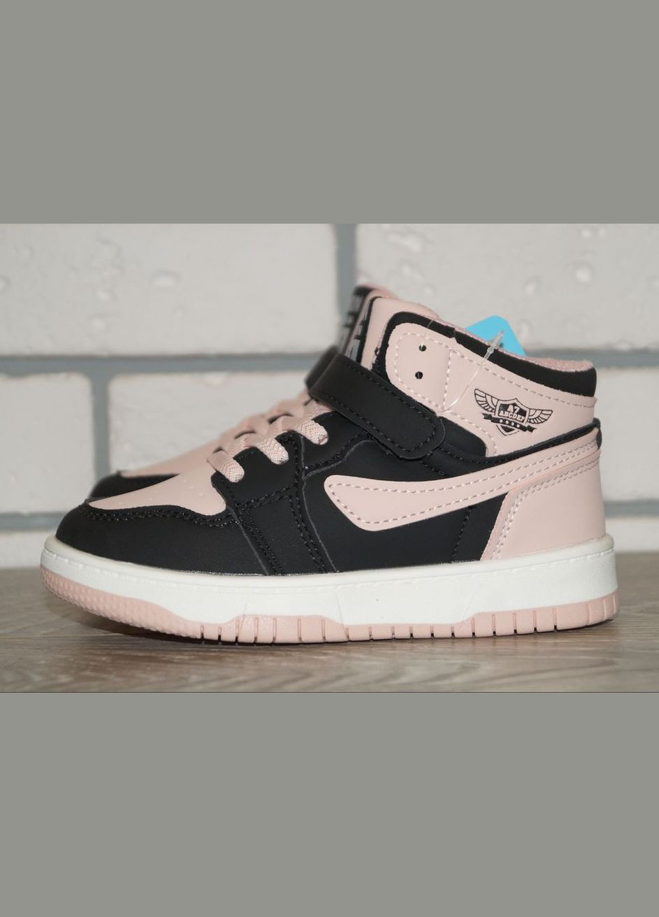 Хайтопи демісезонні дитячі / Черевики демісезонні дитячі чорні з рожевим BBT Fashion (300073553)