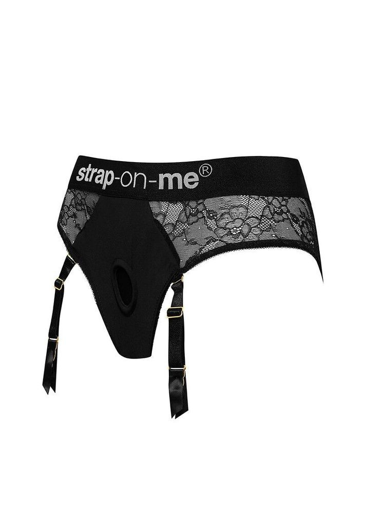 Кружевные трусы для страпона с подвязками для чулок DIVA HARNESS Strap-On-Me (325487014)