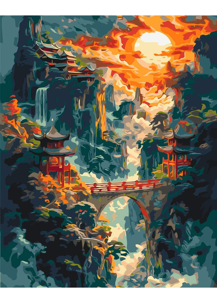 Картина за номерами Японський ранковий пейзаж 40*50 см Оригамі LW 3465 Origami (351587295)
