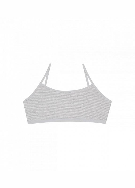 Светло-серый подростковый топ с рисунком полоска Donella хлопок