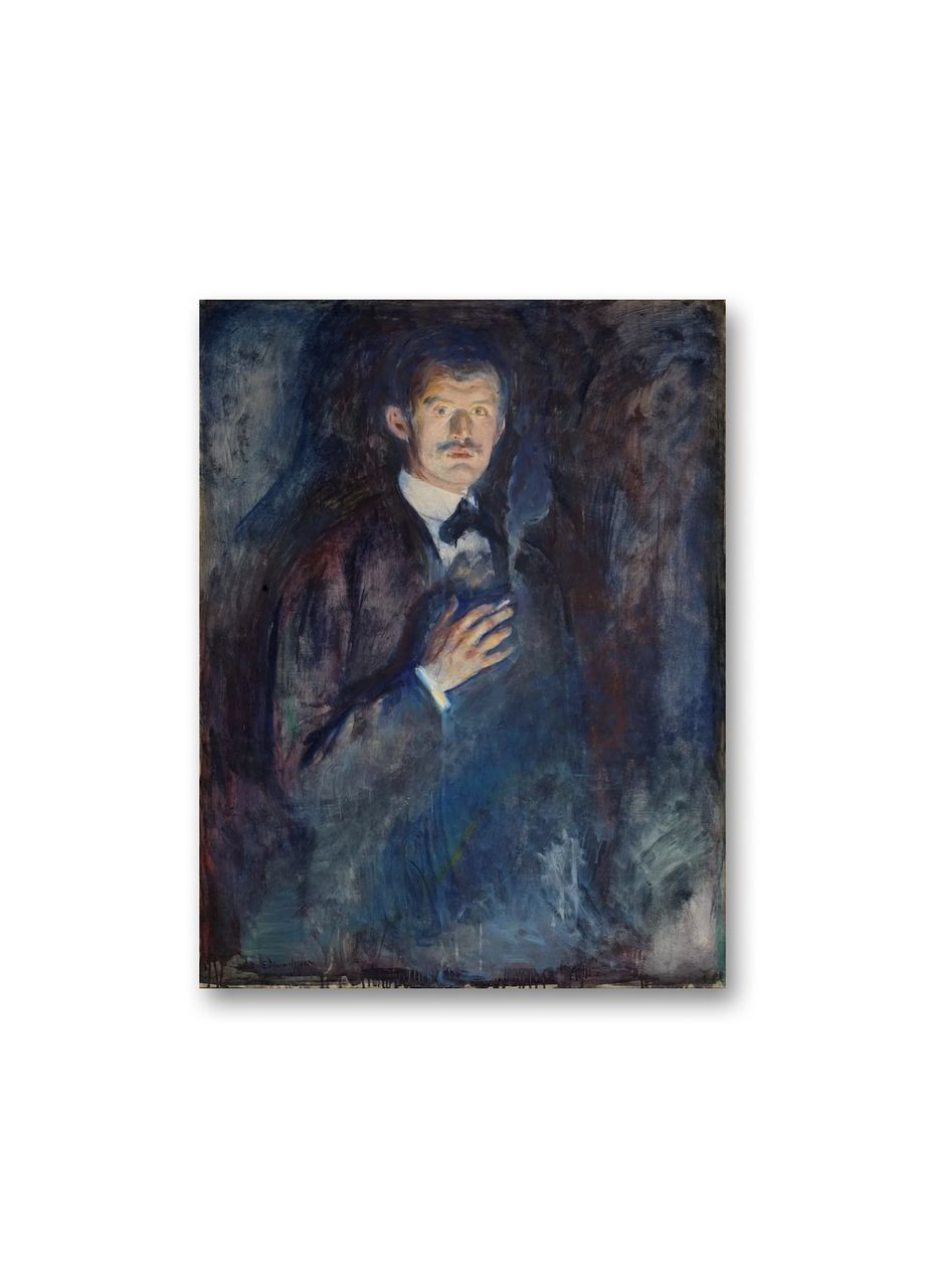 Печать на холсте Автопортрет с зажженной сигаретой Эдвард Мунк 50x70 No Brand (346496030)