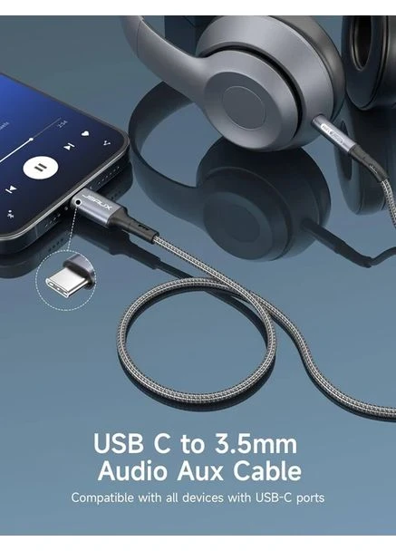 Аудиокабель USB-C - 3,5 мм Aux 1 м Jsaux (388365868)