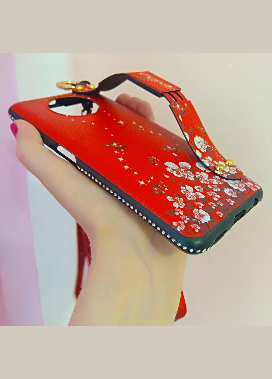 Чехол для смартфона xiaomi redmi note 9t с ремешком на руку и шею и стразами. No Brand (277753345)