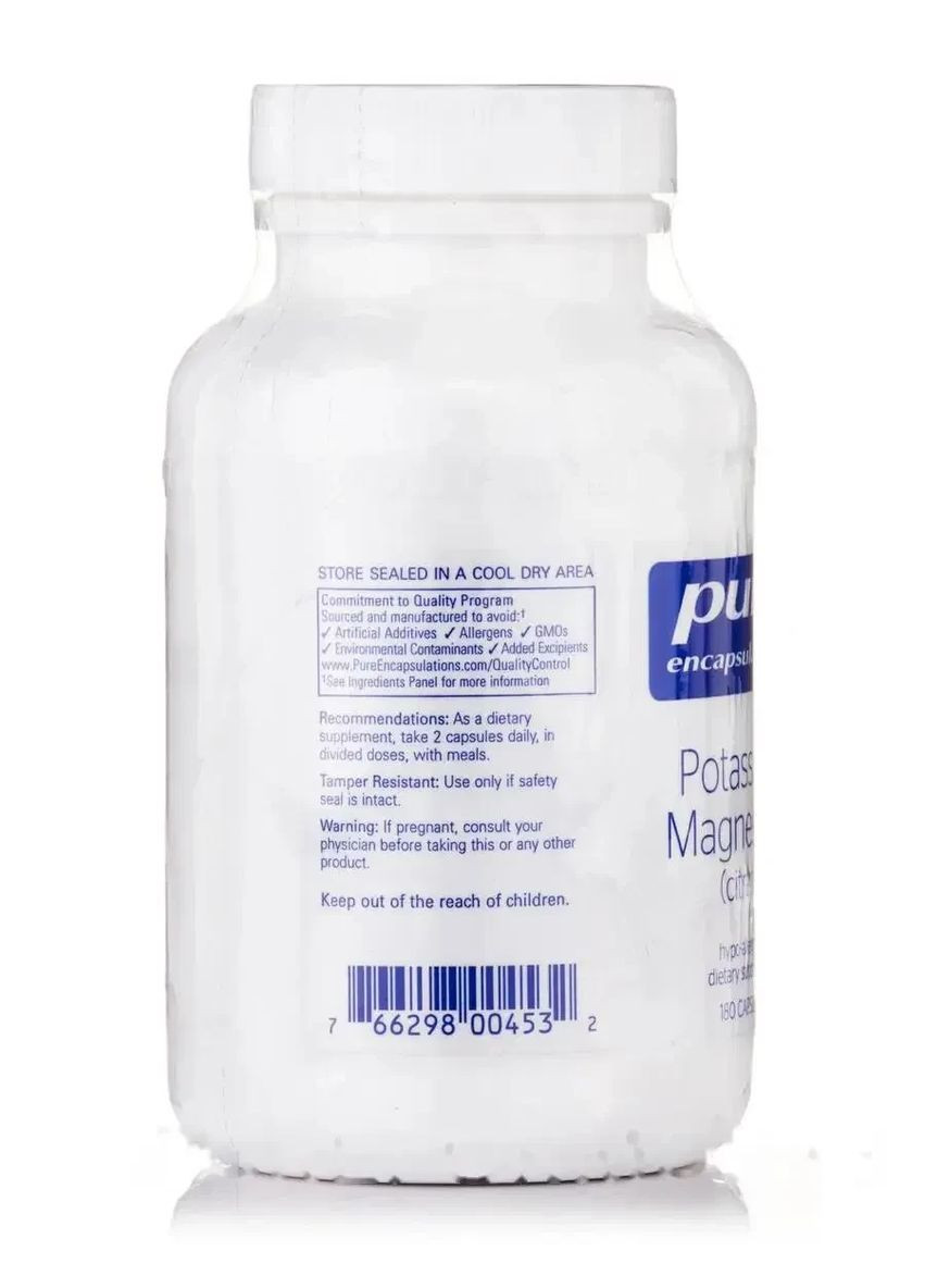 Калий Магний Цитрат (Potassium Magnesium Citrate) 180 капсул Pure Encapsulations (361114328)