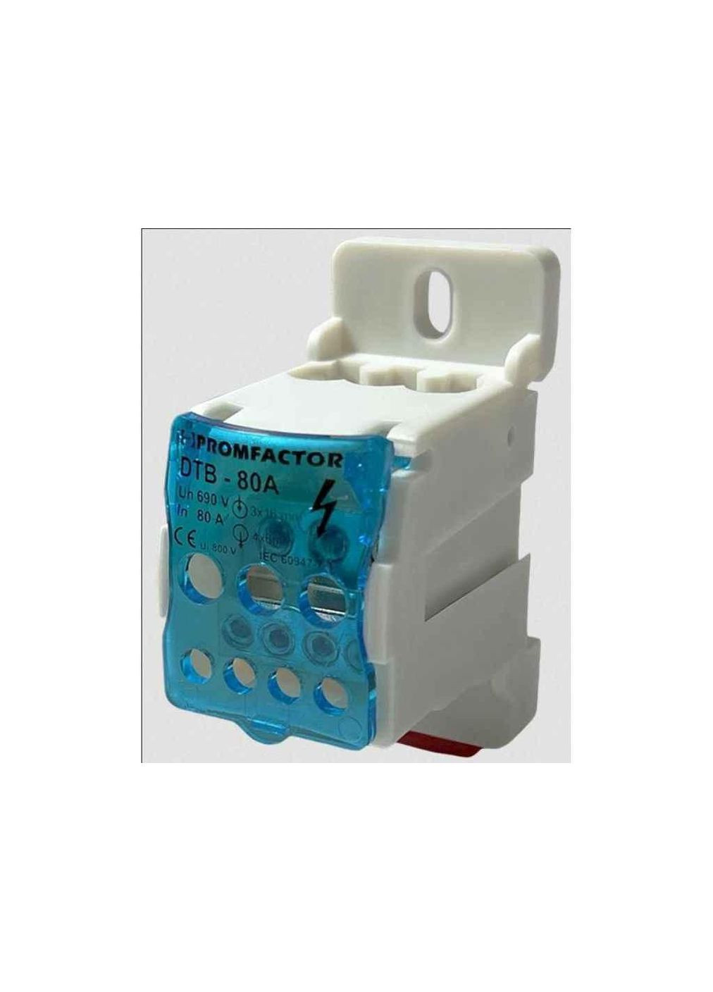 Крос-модуль Розподільчий клемний блок 80A (7 контактів) 690V DTB080 ТМ PF Промфактор (368831538)