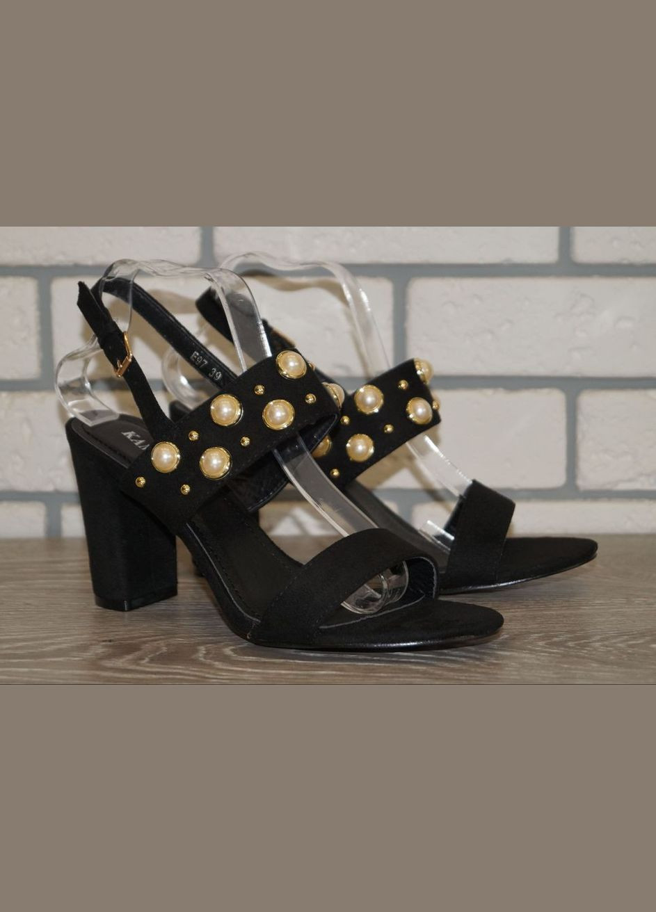 Босоніжки замшеві жіночі чорні Kamengsi (322261241)