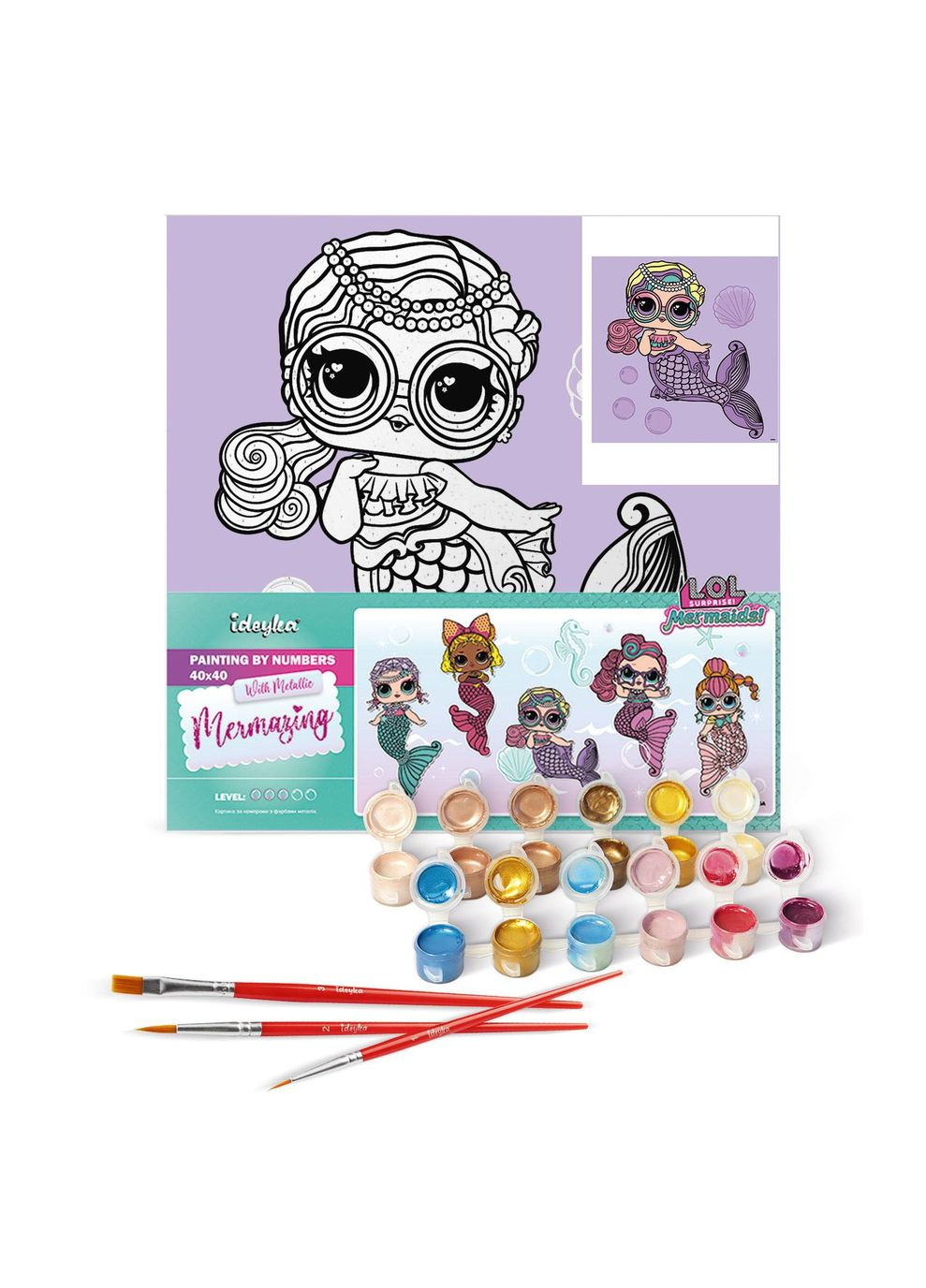 Картина за номерами "L.O.L. Surprise! Mermaids Miss Sea", 40х40 см, KHO6263 IDEYKA (324745090)